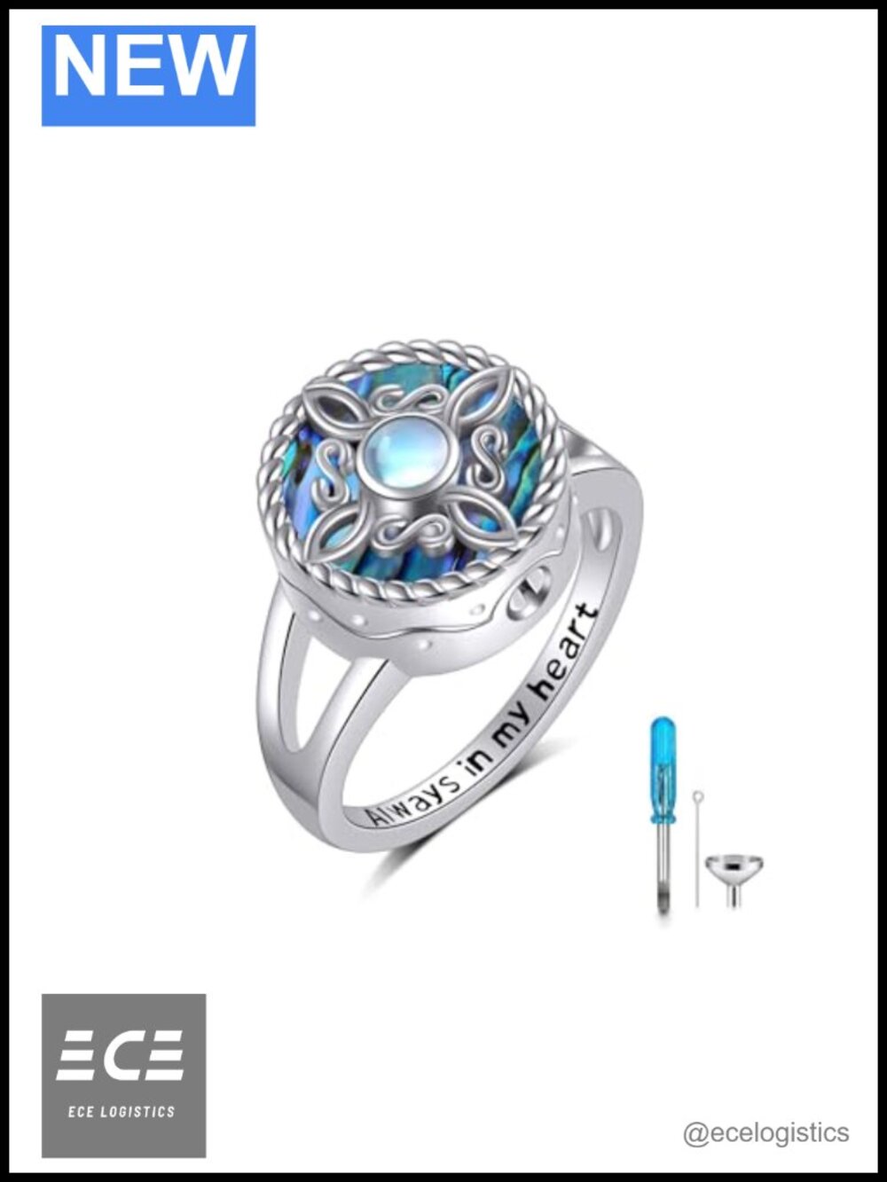 Witches Knot Urn Ring Sterling Silver Cremation Jewelry Memorial Keepsake
